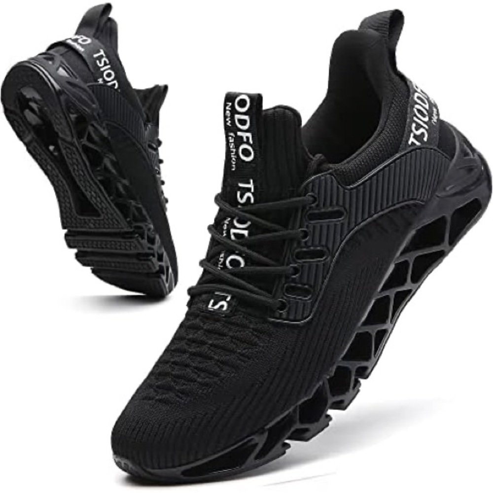 Black Futuristic Running Sneakers Lightweight - Size 41 EU